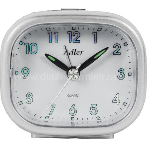 Reloj despertador de cuarzo Adler plateado PT182