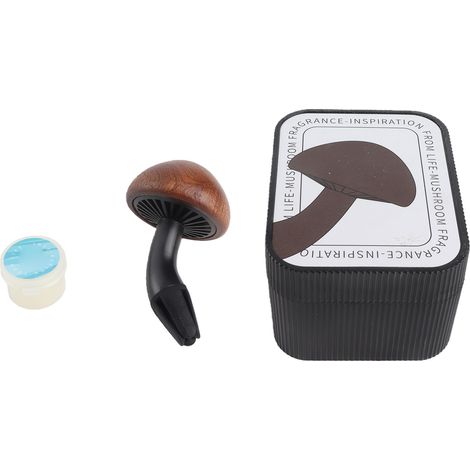 Diffuseur de parfum champignon à clipser sur la grille d'aération de votre voiture. Design en bois ABS à texture naturelle. Réduit la fatigue. Désodorisant à clipser sur la grille d'aération. (1/5)