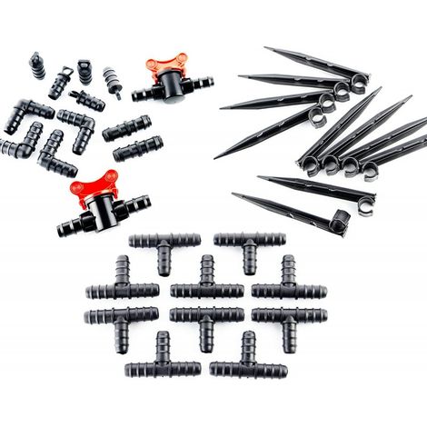23 Stück Basispaket mit Zubehör für 16 mm für alle Arten von Tropf- oder Tröpfchenbewässerung
