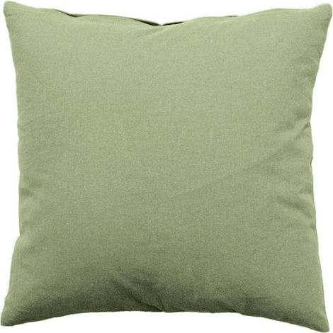 Coussin Déco Uni Déhoussable "Panama" 40x40cm Vert Olive