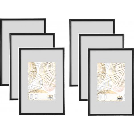 Lot de 6 cadres - Erica - 10 x 15 cm - Noir - Livraison gratuite (1/2)