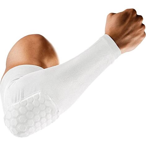 Trade Shop - Codo De Manga De Codo De Manga De Codo Con Manga De Compresión Con Protección Contra Hexagonal Blanco Blanco -