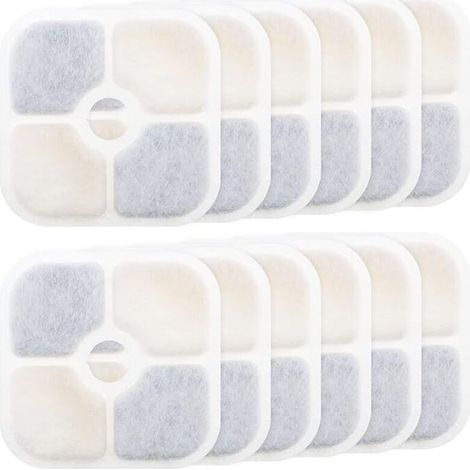 – 12-teiliger Wasserspenderfilter – Aktivkohle für Catit PIXI 43717 – Optimale Wasserreinigung – Abmessungen: 12,4 x 12,4 cm (1/5)