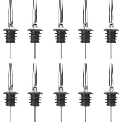Lot de 10 bouchons de bouteille en acier inoxydable 304, verseurs et distributeurs de boissons alcoolisées, accessoires de cuisine et de bar. (1/5)
