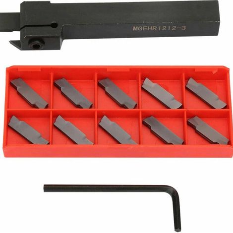 In stock: MGEHR1212-3 CNC turning tool holder, including 1 wrench and 10 MGMN300 inserts. (1/3)