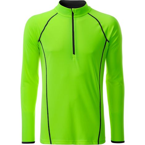 James & Nicholson Langarmshirt Herren JN498 Gr. XL bright-green/black (1/4)