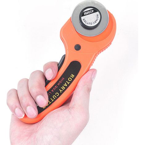 Cutter rotatif portatif ergonomique avec poignée en plastique et 5 lames en acier inoxydable (1/5)