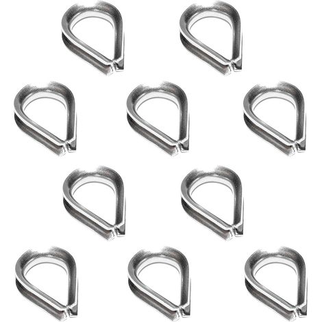 Guardacabos para cables de acero 3 mm x 10 piezas Abrazadera para cables Abrazadera en forma de arco Abrazaderas para cables Abrazadera en forma de arco Cuerda de sujeción al techo Cuerda de cabrestan (1/5)