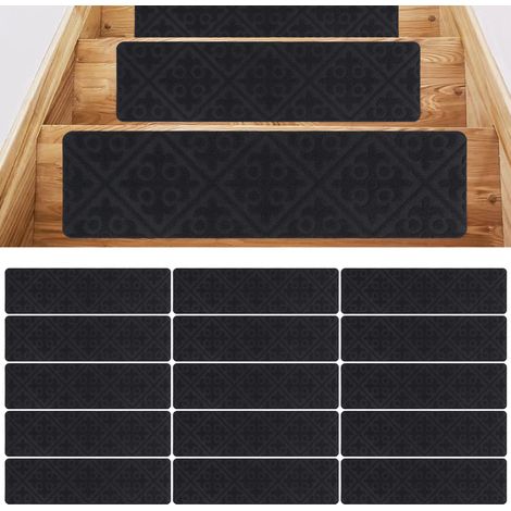 Tapis d'escalier, tapis de marche, tapis de sol, motif européen, gris, gaufré européen (1/5)