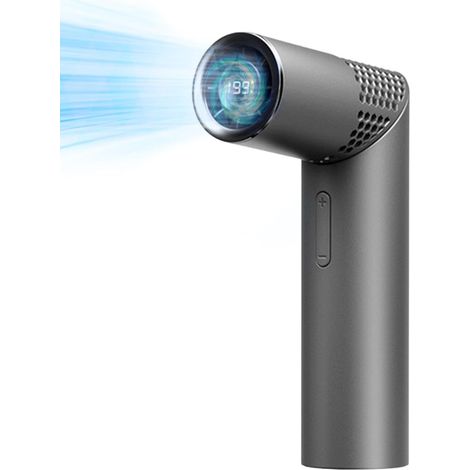Ventilatore portatile con rotazione a 90° – 199 velocità, motore brushless, 3000 mAh, ultraleggero, silenzioso, grigio (1/5)