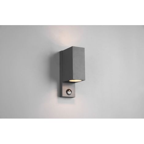 Aplique de Exterior Cuadrado Doble Emisión Sensor de Movimiento Roya Antracita IP44 Trio Lighting (1/5)