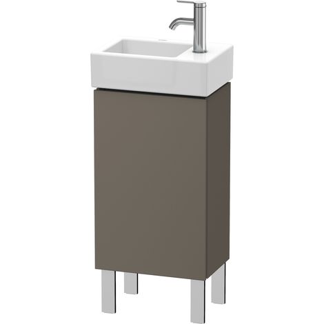 Duravit Meuble sous-lavabo L-Cube 36,4 x 24,1 cm, 1 porte, 1 tablette en verre, pour Vero Air 072438, Coloris: Flanelle Vernis gris satiné mat soyeux - LC6793R9090 (1/4)