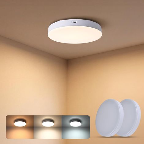 MERTTURM Rechargeable Motion Sensor Light Indoor with Remote, 10000mAh Wireless LED Ceiling Light with Timer, Dimmable, 3 Color, Closet Light for RV Shower Closet Hallway Storage Garage - 2pcs (1/5)