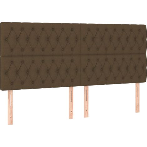 Tête de lit marron foncé 180 x 7 x 118/128 cm Tissu (1/5)