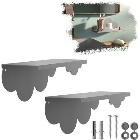SOTECH Design Wandregal HOVER-XI 25 x 10 x 10 cm inkl. Befestigungsset für Wandmontage, anthrazit, 2 Stück