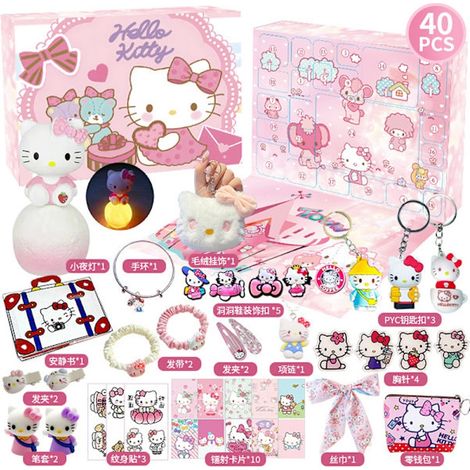 Calendrier de l'Avent 2027 Hello Kitty Sanrio boîte surprise, compte à rebours de 24 jours jusqu'à Noël, cadeau pour enfants