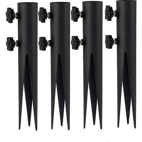 Set mit 4 Stahlspießen für Taschenlampen, Gartenspieße für Außenbeleuchtung, Ersatz-Metallspieße für Solarleuchten (1/5)