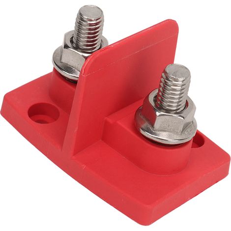 Connecteurs de câble doubles Powerpost M10 avec 2 isolateurs pour voiture, camping-car, bateau, camion, 12 à 48 V CC, rouge (1/4)