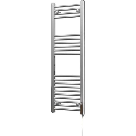 Zennor - Chrome Electric Towel Rail H1200mm x W400mm Straight 200w Standard