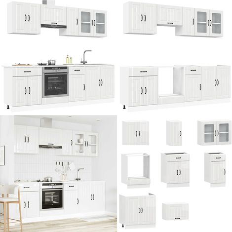 vidaXL 8-tlg. Küchenschrank-Set Kalmar Hochglanz-Weiß Holzwerkstoff (1/5)