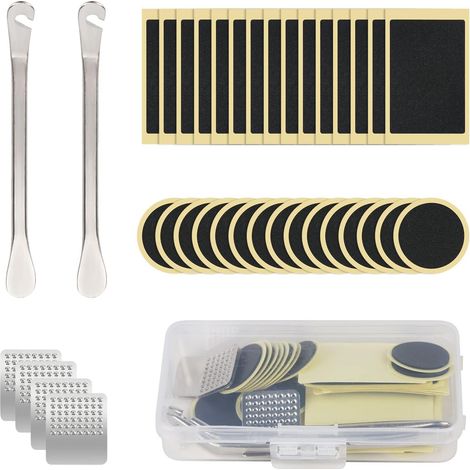 Rustine Vélo,30PCS Kit Reparation Pneu Crevaison Vélo pour Patchs Auto-Adhésifs sans Colle de Moto Vélo,pour Vélos de Route, VTT et Banlieue (1/5)