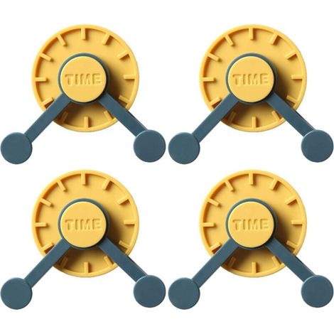 4Pcs Crochet Adhésif Rotatif à 360° sans Perforation - Petit Crochet pour Accessoires Pratique et Pratique pour la Cuisine ou le Bureau (Bleu Foncé + Jaune Brûlé) (1/4)