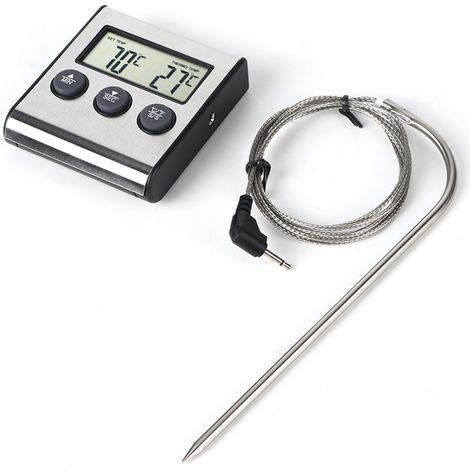 Thermomètre numérique de cuisine pour barbecue avec minuteur, idéal pour la cuisson de la viande et la grillade (1/5)