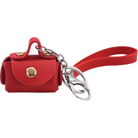 Porte-Monnaie à bandoulière, Petit Sac de Rangement en Cuir PU, Pochette à glissière, Porte-Monnaie pour Femme, Porte-clés personnalisé avec Porte-clés, (Rouge), (1/5)
