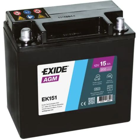 Batería De Moto AGM EXIDE EK151 (12V 15Ah)