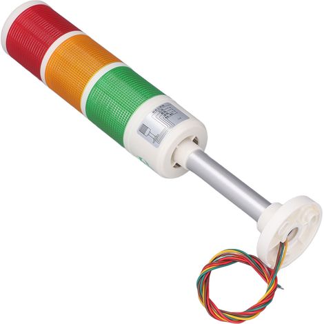 Lampe à colonne LED 3 niveaux 24V, feu de signalisation industriel, indicateur lumineux à tour empilable sans flash, voyant d'alerte. (1/5)