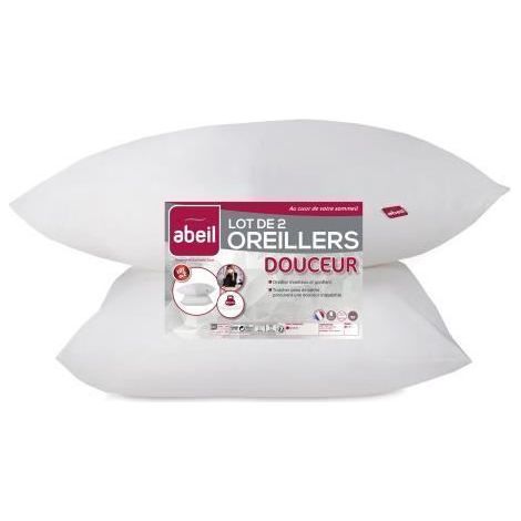 Abeil Juego de 2 Almohadas Douceur - 60 x 60 cm - Blanco (1/5)