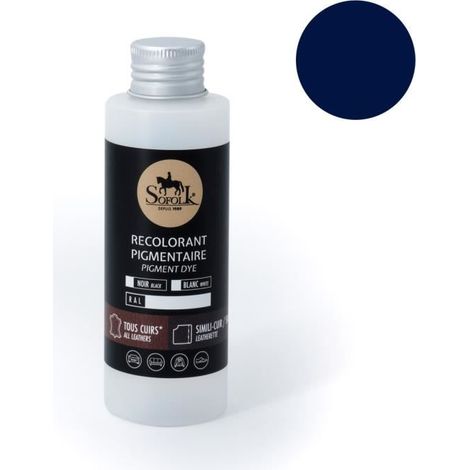 Pintura para cuero/piel sintética (125 ml, 20-AZUL) - SOFOLK - Cuidado para asientos y volantes de coche, sofás y zapatos. (1/4)