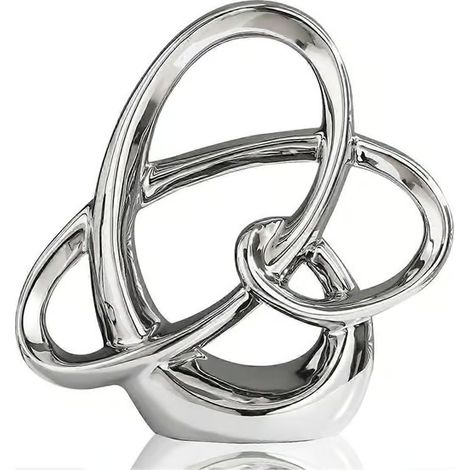 Sculpture géométrique en céramique dorée moderne, figurine abstraite pour décoration intérieure et de table B (1/5)