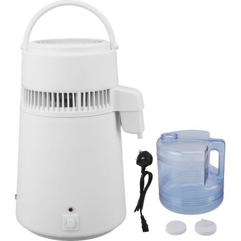 Distillateur d'eau 4L en acier inoxydable, entièrement automatique, protection contre la surchauffe, générateur d'eau distillée pour maison, laboratoire, bureau, prise UK 220V (1/5)