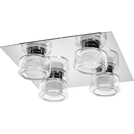 OSRAM Applique et plafonnier LED ORBIS Flame chrome 22W 1400lm 3000/4000K, temp. réglable par interr. mural (blanc froid+chaud), protection IP44 contre les corps étrangers et les projections d’eau (1/4)