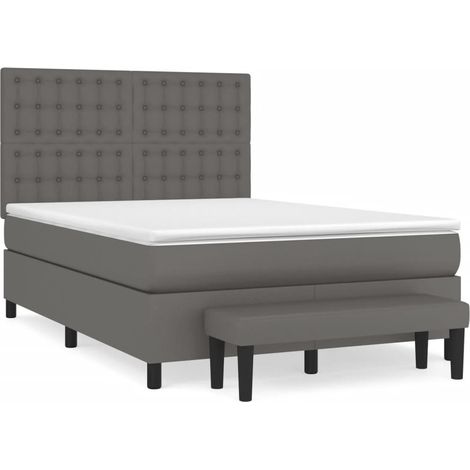 Maison Exclusive - Boxspringbett mit Matratze Grau 140x200 cm Kun