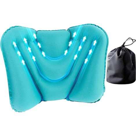 Coussin de soutien lombaire gonflable pour voiture, voyage, avion, camion, bureau, travail, lecture, adultes (1/5)