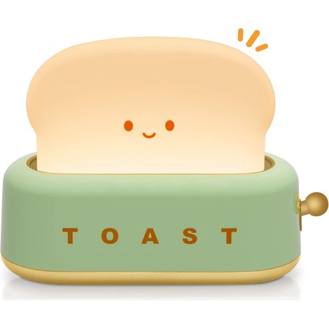 Decoración de escritorio - Lámpara con forma de tostada - Recargable - Decorativa para dormitorios, mesas, mesitas de noche y escritorios - Regalo (1/3)