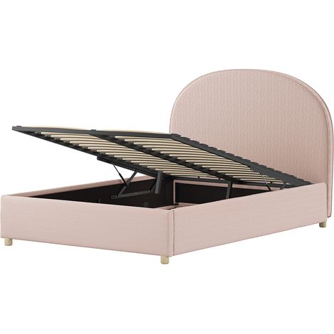 Lit double Maeva - 140x200cm - avec rangement - rose (1/5)