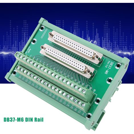 Module de raccordement sur rail DIN DB37-M6 à double tête femelle, plaque à bornes et connecteur (1/5)