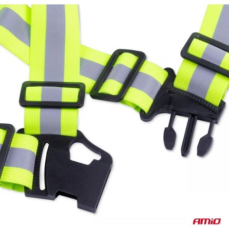 Harnais réfléchissant jaune, gilet de sécurité AMIO-03104 (1/2)