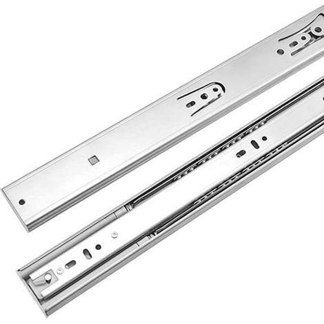 Glissières de tiroir, 1 paire en acier inoxydable 10"-22", fermeture à (1/5)