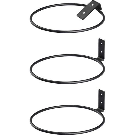 Sollbry 3 Pièces Support Mural pour Pot de Fleur,Anneau de Support de Pot de Fleur,Supports Muraux pour Pot de Fleurs,Anneau de Pot de Fleurs en Métal noir (1/5)