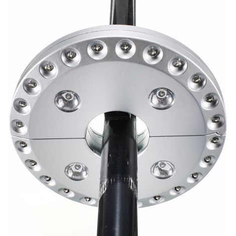 Lampes Pour Parasol Patio Parapluie Light 3 Mode De Luminosité 28 Lumières Led À 220 Lux- 4 X Aa À Piles, Parapluie Bâton Léger Pour Parapluies De Terrasse, Le Camping, Tentes Ou À L'extérieur - Blanc (1/4)