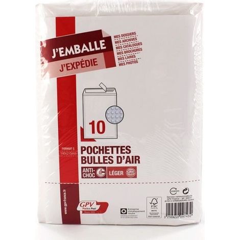 Pochettes bulles d'air - GPV - 140 x 215 mm - auto-adhésives et opaques