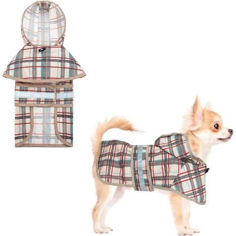 Imperméable avec capuche et ouverture pour laisse, imperméable pour chiens de petite et moyenne taille, imperméable avec bandes réfléchissantes, imperméable ajustable et respirant pour chiots (1/4)