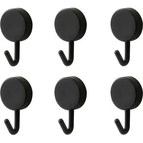 Selbstklebende Haken, hübsche dekorative Wandhaken zum Aufhängen von Hosenträgern, Hüten, Handtüchern und Schlüsseln, 6 Stück, schwarz (1/3)