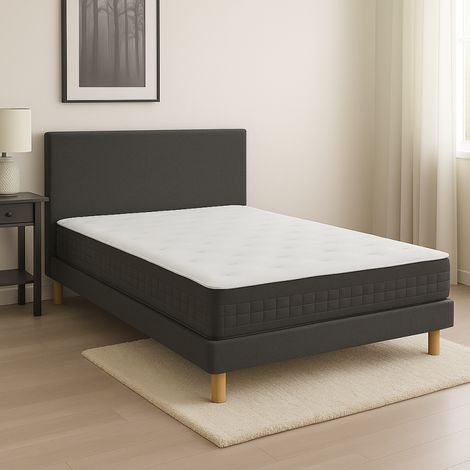 Ensemble Essenzia SENSATION EXTRA FERME 1000 + Sommier Graphic 13 cm + Pieds 160x220 Anthracite Ressorts