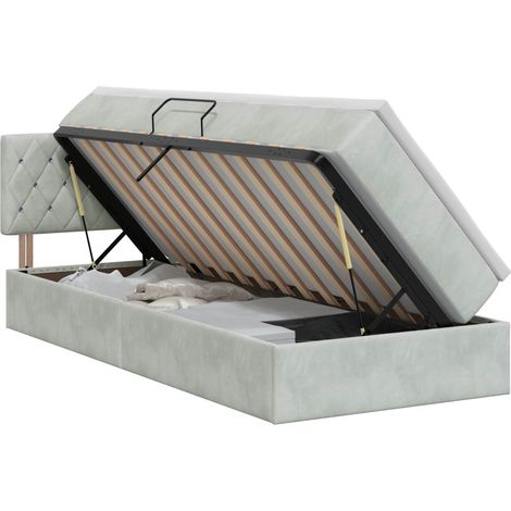 Maison Exclusive - Letto con Contenitore Grigio Chiaro 90 x 190 cm Velluto (1/5)