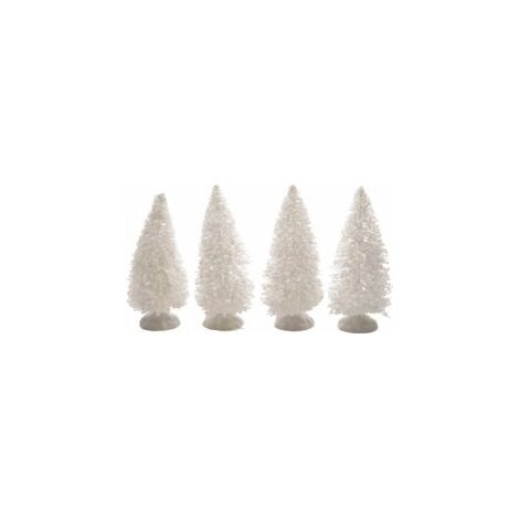 Alberi Pino Bianco decorazione natalizia 4x h10 cm 4 pezzi